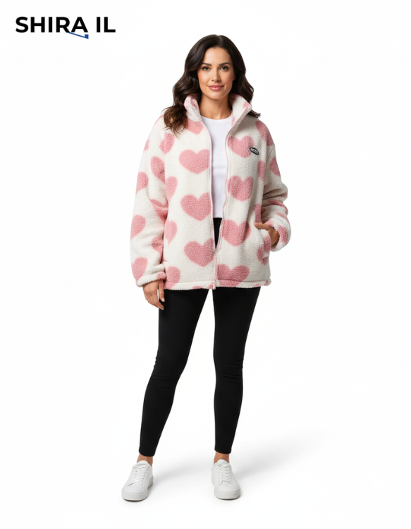 Hadar™ | מעיל דו־צדדי עם לבבות