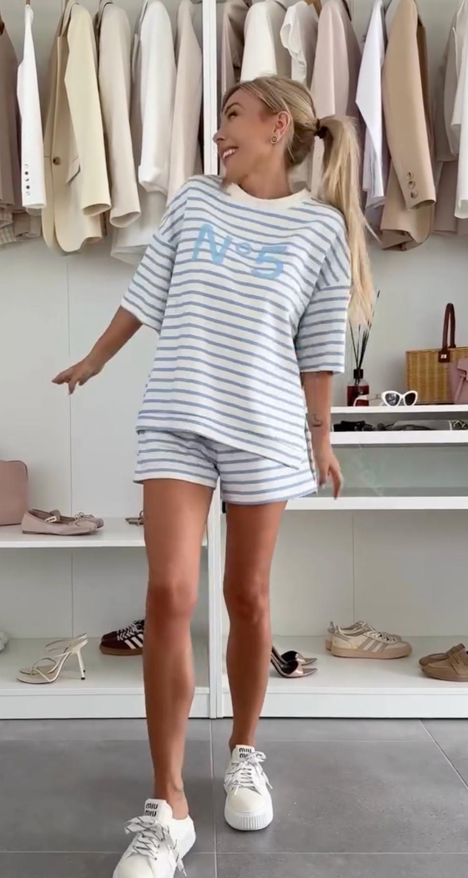 שירין | סט ספורט מודפס עם כיסים