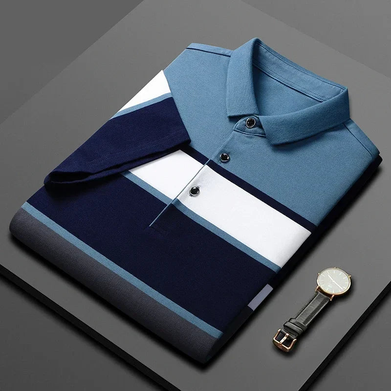 איתן | חולצת פולו גברית קלאסית עם פסים רקומים