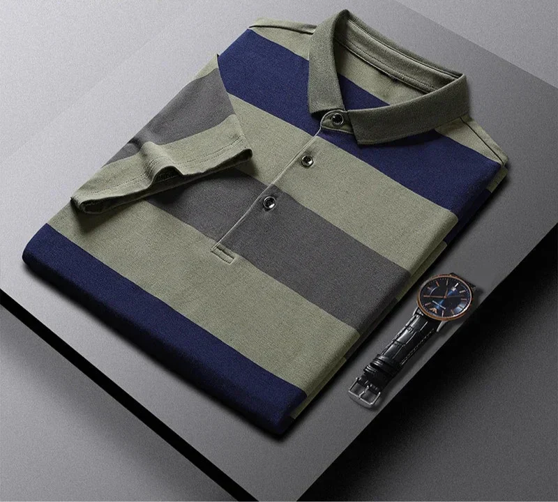 איתן | חולצת פולו גברית קלאסית עם פסים רקומים