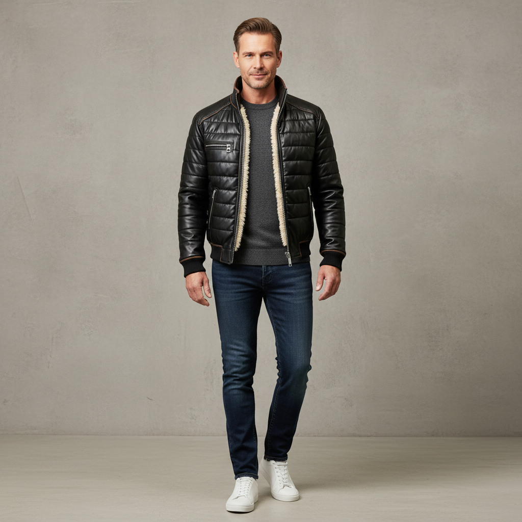 AlpenNord | Schwarze gesteppte Jacke